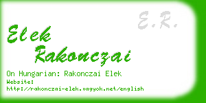 elek rakonczai business card